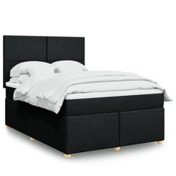 Vidaxl - Sommier À Lattes De Lit Avec Matelas Noir 140x190 Cm Tissu