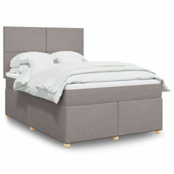 Vidaxl - Sommier À Lattes De Lit Avec Matelas Taupe 140x190 Cm Tissu