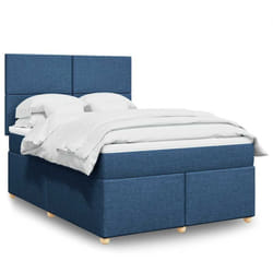 Vidaxl - Sommier À Lattes De Lit Avec Matelas Bleu 140x190 Cm Tissu