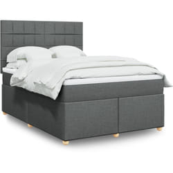 Vidaxl - Sommier À Lattes De Lit Avec Matelas Gris Foncé 140x190cm Tissu
