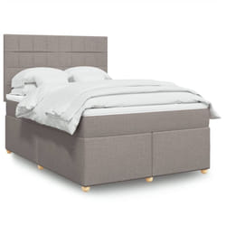 Sommier À Lattes De Lit Avec Matelas Taupe 140x190 Cm Tissu Vidaxl