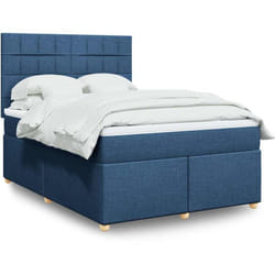 Vidaxl - Sommier À Lattes De Lit Avec Matelas Bleu 140x190 Cm Tissu