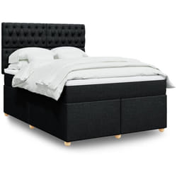 Vidaxl - Sommier À Lattes De Lit Avec Matelas Noir 140x190 Cm Tissu