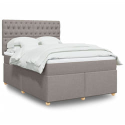 Vidaxl - Sommier À Lattes De Lit Avec Matelas Taupe 140x190 Cm Tissu