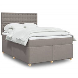 Sommier À Lattes De Lit Avec Matelas Taupe 140x190 Cm Tissu Vidaxl