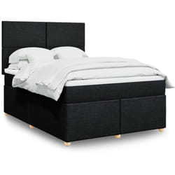 Vidaxl - Sommier À Lattes De Lit Avec Matelas Noir 140x200 Cm Tissu