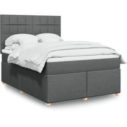 Vidaxl - Sommier À Lattes De Lit Avec Matelas Gris Foncé 140x200cm Tissu