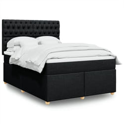 Vidaxl - Sommier À Lattes De Lit Avec Matelas Noir 140x200 Cm Tissu