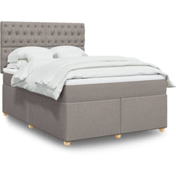 Vidaxl - Sommier À Lattes De Lit Avec Matelas Taupe 140x200 Cm Tissu