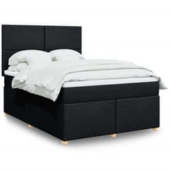 Vidaxl - Sommier À Lattes De Lit Avec Matelas Noir 160x200 Cm Tissu