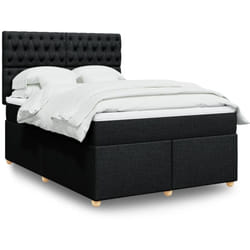 Vidaxl - Sommier À Lattes De Lit Avec Matelas Noir 160x200 Cm Tissu