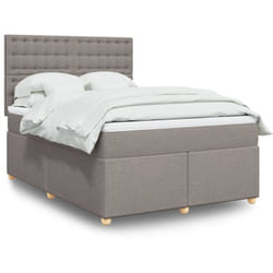 Vidaxl - Sommier À Lattes De Lit Avec Matelas Taupe 160x200 Cm Tissu