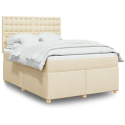 Vidaxl - Sommier À Lattes De Lit Avec Matelas Crème 160x200 Cm Tissu