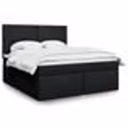 vidaXL Sommier à lattes de lit avec matelas Noir 180x200 cm Tissu 3291354