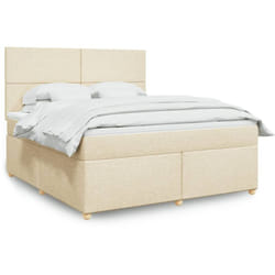 Vidaxl - Sommier À Lattes De Lit Avec Matelas Crème 180x200 Cm Tissu