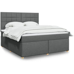 Vidaxl - Sommier À Lattes De Lit Avec Matelas Gris Foncé 180x200cm Tissu