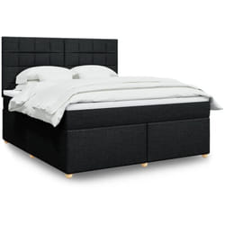 Vidaxl - Sommier À Lattes De Lit Avec Matelas Noir 180x200 Cm Tissu