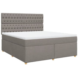 Vidaxl - Sommier À Lattes De Lit Avec Matelas Taupe 180x200 Cm Tissu