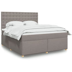 Vidaxl - Sommier À Lattes De Lit Avec Matelas Taupe 180x200 Cm Tissu