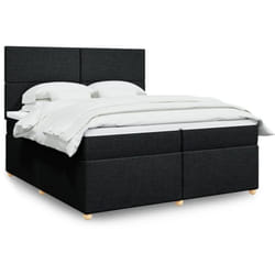 Vidaxl - Sommier À Lattes De Lit Avec Matelas Noir 200x200 Cm Tissu