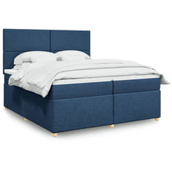 Vidaxl - Sommier À Lattes De Lit Avec Matelas Bleu 200x200 Cm Tissu