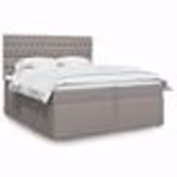 vidaXL Sommier à lattes de lit avec matelas Taupe 200x200 cm Tissu 3291398