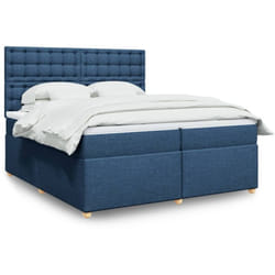 Vidaxl - Sommier À Lattes De Lit Avec Matelas Bleu 200x200 Cm Tissu