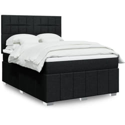 Vidaxl Sommier À Lattes De Lit Avec Matelas Noir 140x200 Cm Tissu