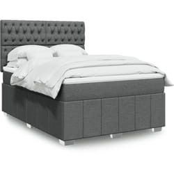 Vidaxl - Sommier À Lattes De Lit Avec Matelas Gris Foncé 160x200cm Tissu