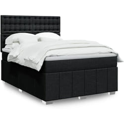 Vidaxl - Sommier À Lattes De Lit Avec Matelas Noir 160x200 Cm Tissu