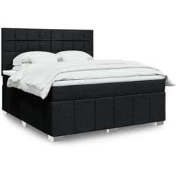 Vidaxl - Sommier À Lattes De Lit Avec Matelas Noir 180x200 Cm Tissu