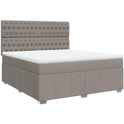 Vidaxl - Sommier À Lattes De Lit Avec Matelas Taupe 180x200 Cm Tissu