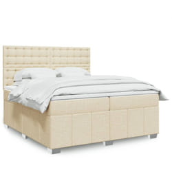 Vidaxl - Sommier À Lattes De Lit Avec Matelas Crème 200x200 Cm Tissu