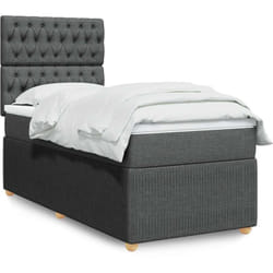 Sommier À Lattes De Lit Avec Matelas Gris Foncé 80x200 Cm Tissu Vidaxl