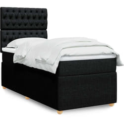 Sommier À Lattes De Lit Et Matelas Noir 80x200 Cm Tissu Vidaxl