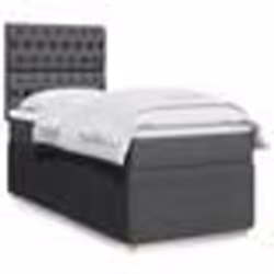 vidaXL Sommier à lattes de lit et matelas Gris foncé 90x190 cm Tissu - 90 x 190 cm