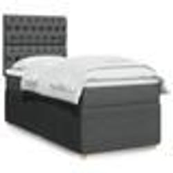 vidaXL Sommier à lattes de lit et matelas Gris foncé 90x190 cm Tissu - 90 x 190 cm