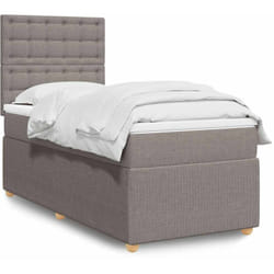 Vidaxl - Sommier À Lattes De Lit Avec Matelas Taupe 90x190 Cm Tissu