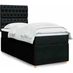 Vidaxl - Sommier À Lattes De Lit Avec Matelas Noir 100x200 Cm Tissu