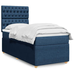 Vidaxl - Sommier À Lattes De Lit Avec Matelas Bleu 100x200 Cm Tissu