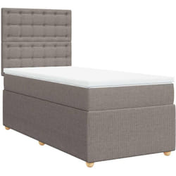 Vidaxl - Sommier À Lattes De Lit Avec Matelas Taupe 100x200 Cm Tissu