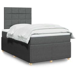 Vidaxl - Sommier À Lattes De Lit Avec Matelas Gris Foncé 120x190cm Tissu