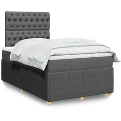 Vidaxl - Sommier À Lattes De Lit Avec Matelas Gris Foncé 120x190cm Tissu