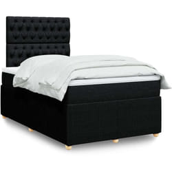 Vidaxl - Sommier À Lattes De Lit Avec Matelas Noir 120x190 Cm Tissu