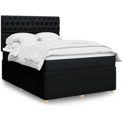 Vidaxl - Sommier À Lattes De Lit Avec Matelas Noir 140x190 Cm Tissu