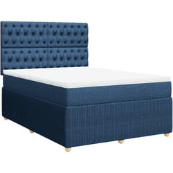 Vidaxl - Sommier À Lattes De Lit Avec Matelas Bleu 140x190 Cm Tissu