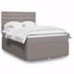 vidaXL Sommier à lattes de lit avec matelas Taupe 140x190 cm Tissu 3292069