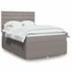 vidaXL Sommier à lattes de lit avec matelas Taupe 140x190 cm Tissu 3292069