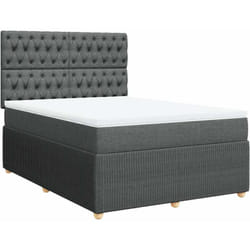 Vidaxl - Sommier À Lattes De Lit Avec Matelas Gris Foncé 160x200cm Tissu