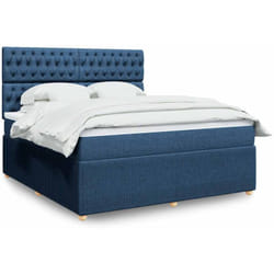 Vidaxl - Sommier À Lattes De Lit Avec Matelas Bleu 180x200 Cm Tissu